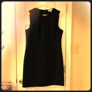 Michael Kors Black Sheath Dress Keyhole Neckline